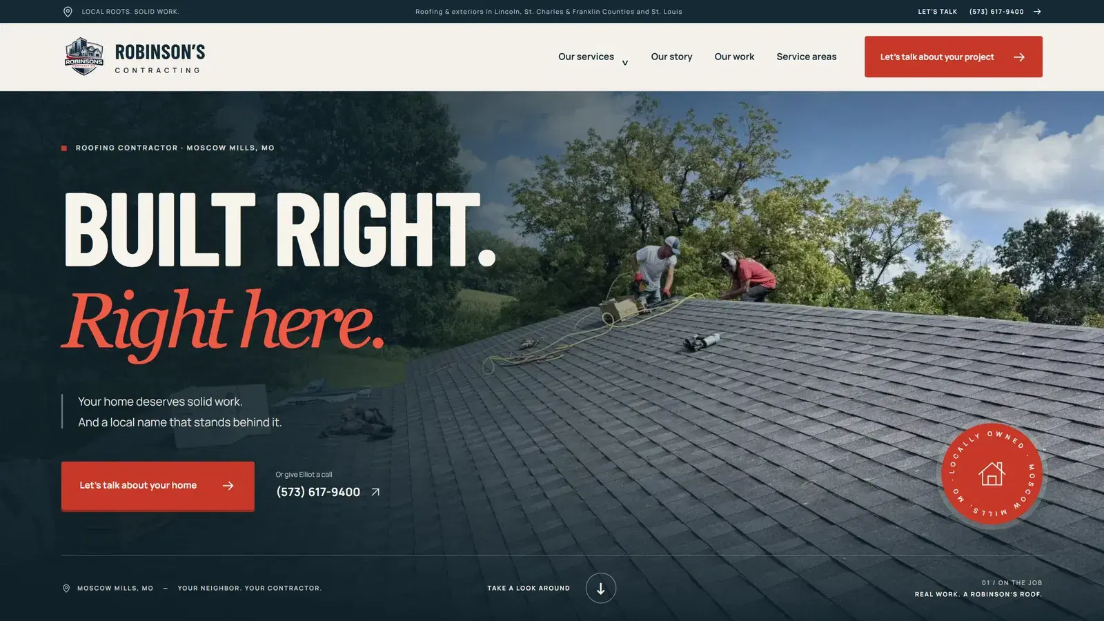 Robinson’s Contracting website built by Nexvato