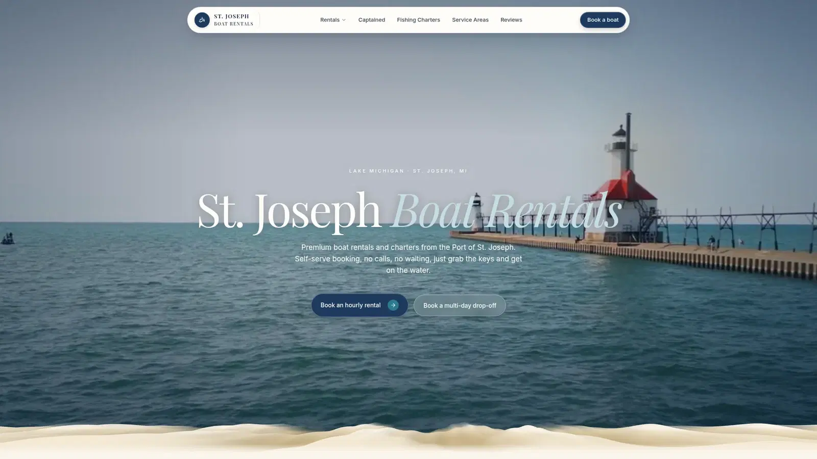 St. Joseph Boat Rentals website built by Nexvato